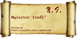 Nyisztor Izsó névjegykártya